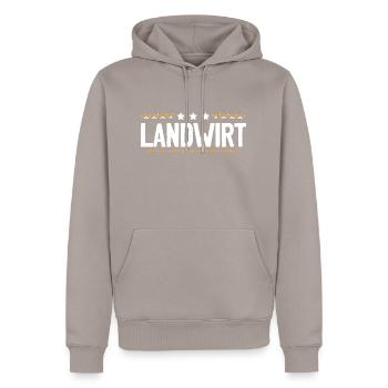 Landwirt Beruf - Männer Premium Bio Hoodie - Taupe - Vorne - Nico (187cm)