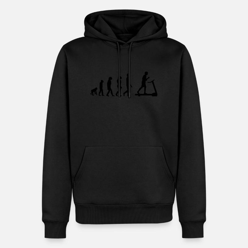 Laufband Evolution - Männer Premium Bio Hoodie - Schwarz