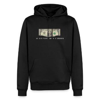 Geld Nummer Reich Geschenkidee Geldschein - Männer Premium Bio Hoodie - Schwarz - Vorne - Nico (187cm)