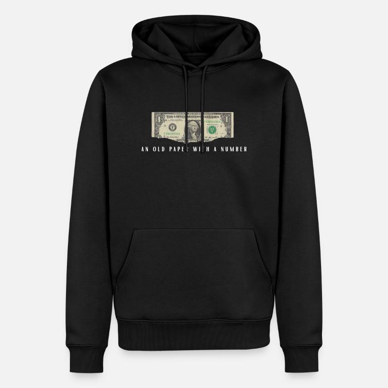 Geld Nummer Reich Geschenkidee Geldschein - Männer Premium Bio Hoodie - Schwarz