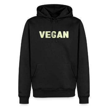 Vegan - splash - Sweat à capuche Premium bio Homme - noir - Devant - Nico (187cm)