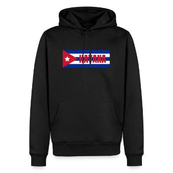 La Havane dans le drapeau cubain - Sweat à capuche Premium bio Homme - noir - Devant - Nico (187cm)