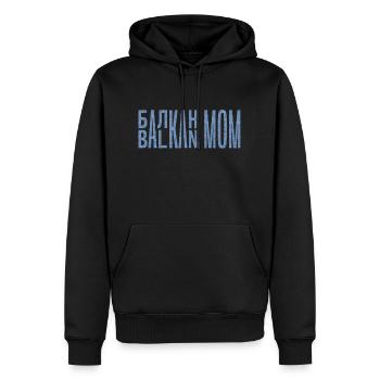 Maman des Balkans maman bosnie serbie croatie monténégro - Sweat à capuche Premium bio Homme - noir - Devant - Nico (187cm)