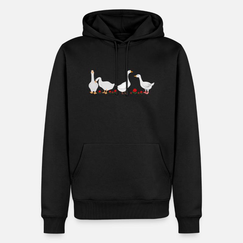 Groupe de oies amusant - Sweat à capuche Premium bio Homme - noir