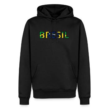 Drapeau Brésil - Sweat à capuche Premium bio Homme - noir - Devant - Nico (187cm)
