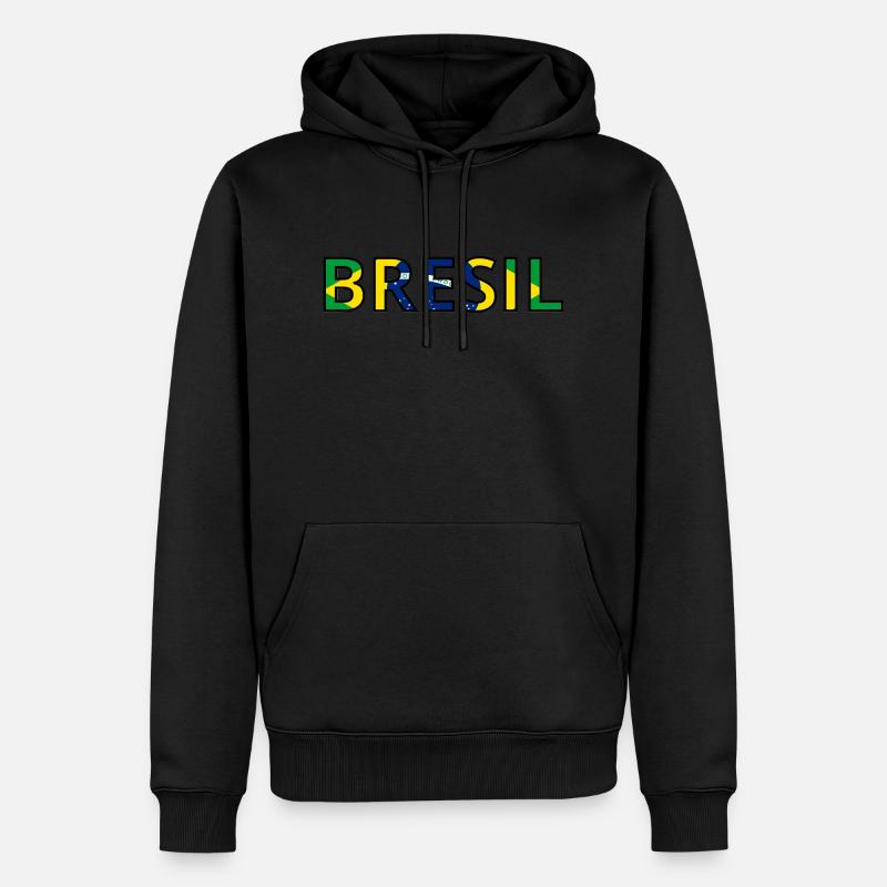 Drapeau Brésil - Sweat à capuche Premium bio Homme - noir