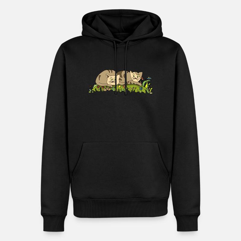 Chats - Sweat à capuche Premium bio Homme - noir