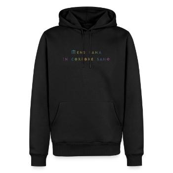 Mens sana incorpore sano - Männer Premium Bio Hoodie - Schwarz - Vorne - Nico (187cm)