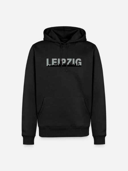 Skyline Leipzig Name - Männer Premium Bio Hoodie - Schwarz
