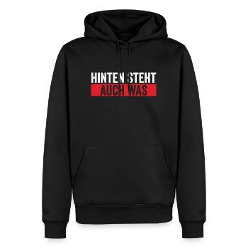 auch as - Männer Premium Bio Hoodie - Schwarz - Vorne - Nico (187cm)