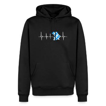 Bavaria Bavarian Heartbeat - Men’s Premium Organic Hoodie - black - Front - Nico (187cm)