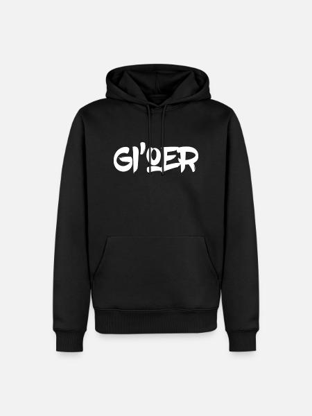 Gi'oer! Yorkshire slang dialect funny Sheffield - Men’s Premium Organic Hoodie - black