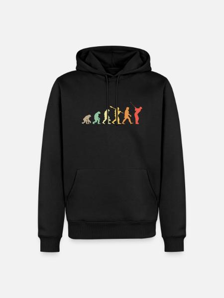 Golf Évolution Rétro Cadeau Pour Golfeurs - Sweat à capuche Premium bio Homme - noir