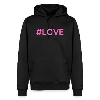 #love - Sweat à capuche Premium bio Homme - noir - Devant - Nico (187cm)