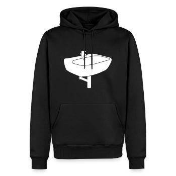 Lavabo de salle de bain B1 - Sweat à capuche Premium bio Homme - noir - Devant - Nico (187cm)