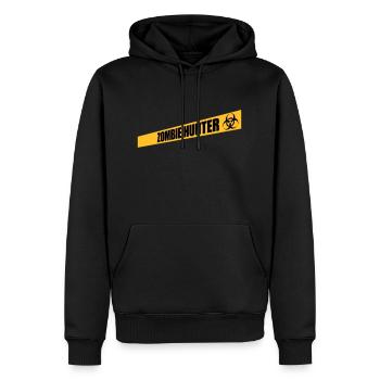 citation d’Halloween de chasseur de zombies - Sweat à capuche Premium bio Homme - noir - Devant - Nico (187cm)