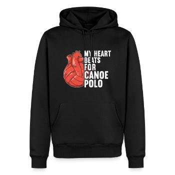 Kanu-Polo - Männer Premium Bio Hoodie - Schwarz - Vorne - Nico (187cm)
