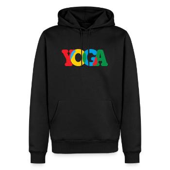 Yoga / Namaste / Zen - Men’s Premium Organic Hoodie - black - Front - Nico (187cm)