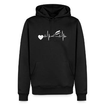 Saut à ski, Vol à ski, Saut à ski, Sports d’hiver - Sweat à capuche Premium bio Homme - noir - Devant - Nico (187cm)