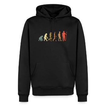 Landwirt Evolution Vintage retro - Männer Premium Bio Hoodie - Schwarz - Vorne - Nico (187cm)