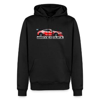 Rennwagen - Drive of my Life (Red-Edition) - Männer Premium Bio Hoodie - Schwarz - Vorne - Nico (187cm)