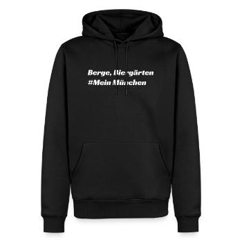 München - Männer Premium Bio Hoodie - Schwarz - Vorne - Nico (187cm)