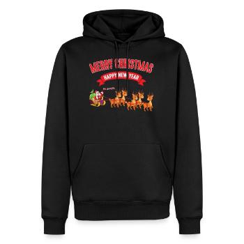 Thème noël père noël père noël - Sweat à capuche Premium bio Homme - noir - Devant - Nico (187cm)