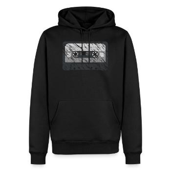 Oldschool retro vintage cassette 80s motif - Men’s Premium Organic Hoodie - black - Front - Nico (187cm)