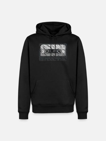 Oldschool rétro vintage cassette motif des années 80 - Sweat à capuche Premium bio Homme - noir