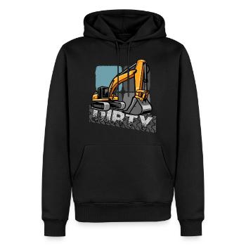 Excavator "Excavator driver digs holes" - Men’s Premium Organic Hoodie - black - Front - Nico (187cm)