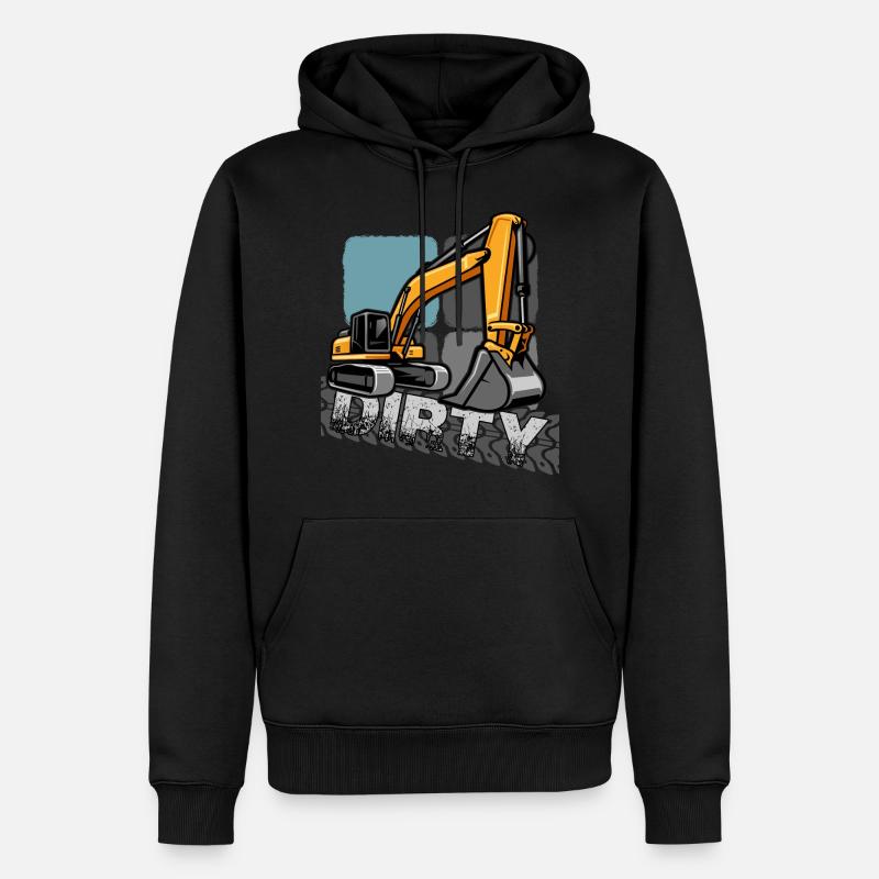 bagger "baggerfahrer gräbt löcher" - Männer Premium Bio Hoodie - Schwarz