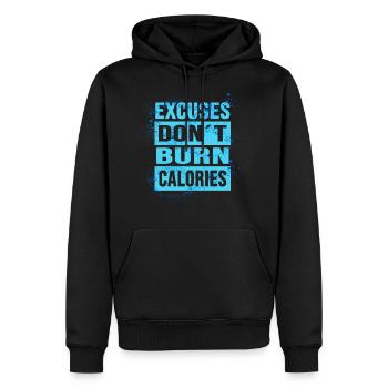 fitness bodybuilding no excuses sport protein - Männer Premium Bio Hoodie - Schwarz - Vorne - Nico (187cm)