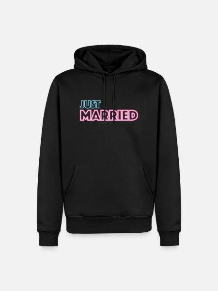 Just married - Männer Premium Bio Hoodie - Schwarz