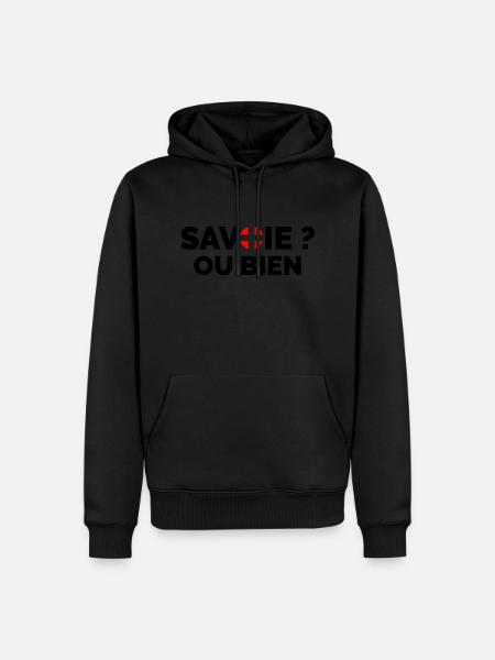 Savoie ou bien - Sweat à capuche Premium bio Homme - noir
