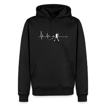 Plongée Heartbeat Dive - Sweat à capuche Premium bio Homme - noir - Devant - Nico (187cm)