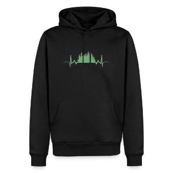 Arbre de battement de cœur de forêt - Sweat à capuche Premium bio Homme - noir - Devant - Nico (187cm)