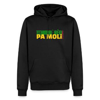 Tchimbé rèd pa moli - Sweat à capuche Premium bio Homme - noir - Devant - Nico (187cm)