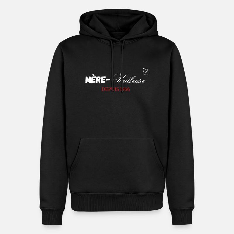 Mère veilleuse depuis 1966 - Sweat à capuche Premium bio Homme - noir