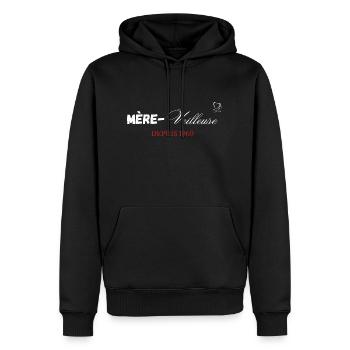 Mère veilleuse depuis 1969 - Sweat à capuche Premium bio Homme - noir - Devant - Nico (187cm)