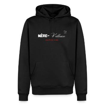 Mère veilleuse depuis 2016 - Sweat à capuche Premium bio Homme - noir - Devant - Nico (187cm)