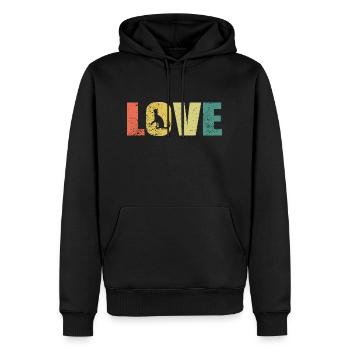 Cat Retro Cats Cat Lover Vintage - Sweat à capuche Premium bio Homme - noir - Devant - Nico (187cm)