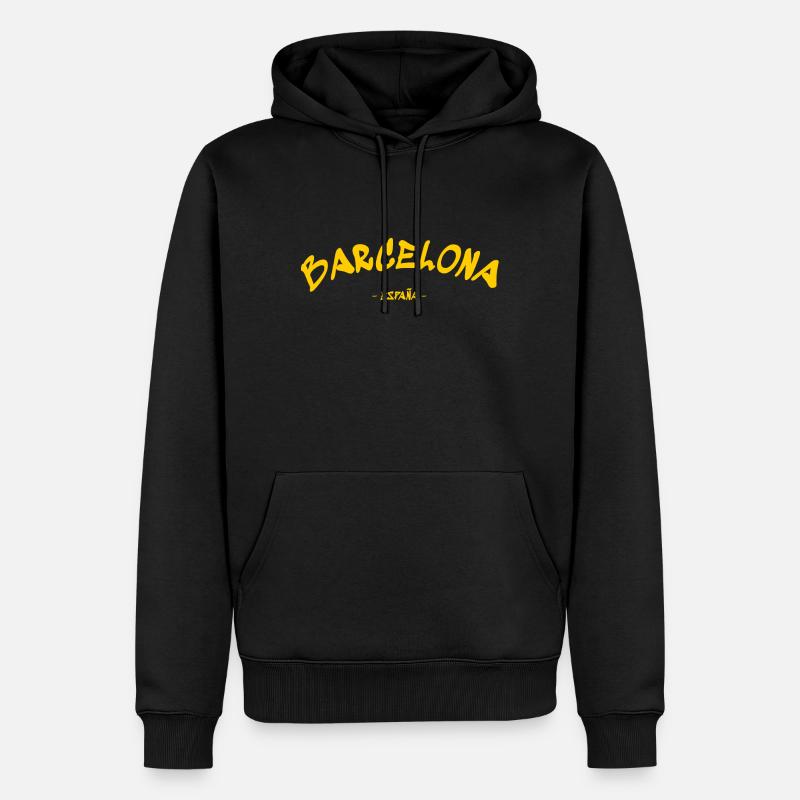 Barcelone - España - Espagne - Espagne - Sweat à capuche Premium bio Homme - noir
