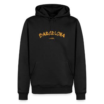 Barcelone - España - Espagne - Espagne - Sweat à capuche Premium bio Homme - noir - Devant - Nico (187cm)