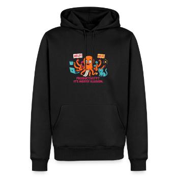Multitasking Oktopus – Produktivität ist eine Illu - Männer Premium Bio Hoodie - Schwarz - Vorne - Nico (187cm)