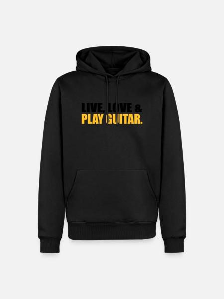 Gitarre - Männer Premium Bio Hoodie - Schwarz
