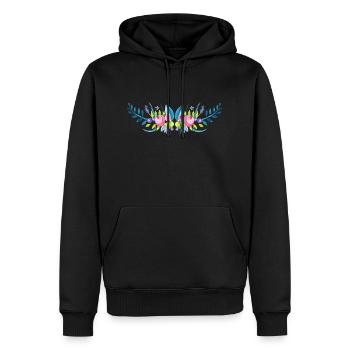 Vrille fleur cadeau femme - Sweat à capuche Premium bio Homme - noir - Devant - Nico (187cm)
