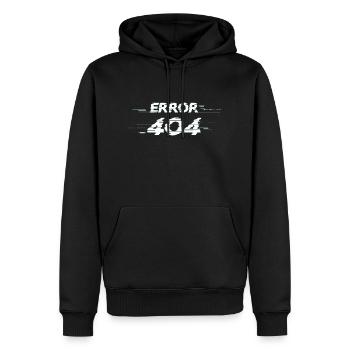 ERROR 404 Message / Turkis - Men’s Premium Organic Hoodie - black - Front - Nico (187cm)