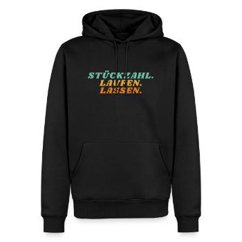 Stückzahl Schichtarbeit Produktion Spruch Geschenk - Männer Premium Bio Hoodie - Schwarz - Vorne - Nico (187cm)