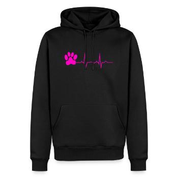 Herzschlag pfote Hund - Männer Premium Bio Hoodie - Schwarz - Vorne - Nico (187cm)