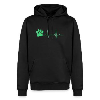 Heartbeat Patte - Sweat à capuche Premium bio Homme - noir - Devant - Nico (187cm)